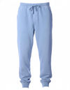 An image of a Custom Independent Trading Co Pigment Dyed Fleece Pants in Pigment Light Blue!
