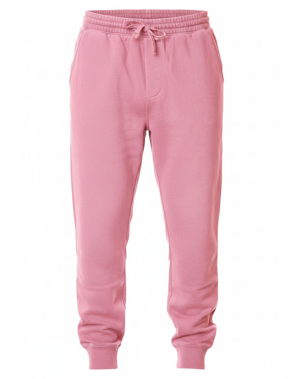 An image of a Custom Independent Trading Co Pigment Dyed Fleece Pants in Pigment Pink!