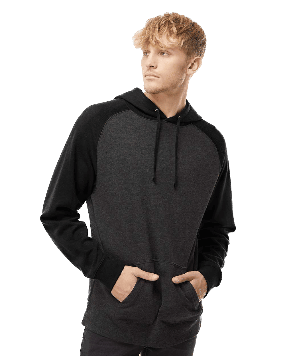 Independent Trading Co Raglan Hooded Pullover Sweatshirt