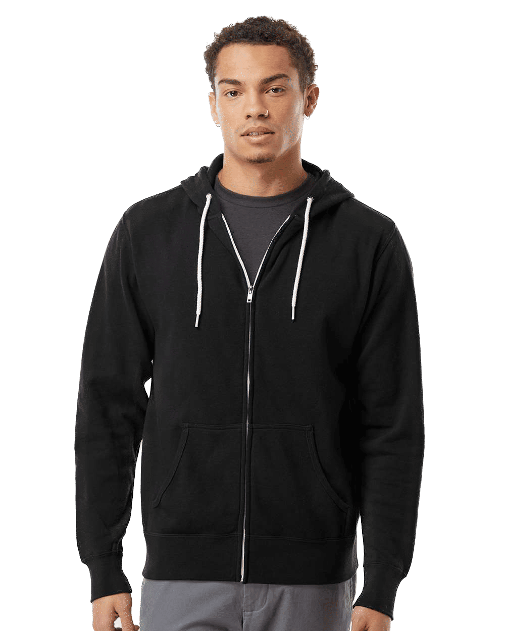 Independent Trading Co Unisex Lightweight Full Zip Hooded Sweatshirt