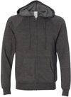 An image of a Custom Independent Trading Co Unisex Special Blend Zip Hooded Sweatshirt in Carbon Charcoal Heather!