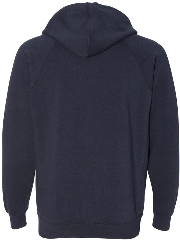 An image of a Custom Independent Trading Co Unisex Special Blend Zip Hooded Sweatshirt in Classic Navy!