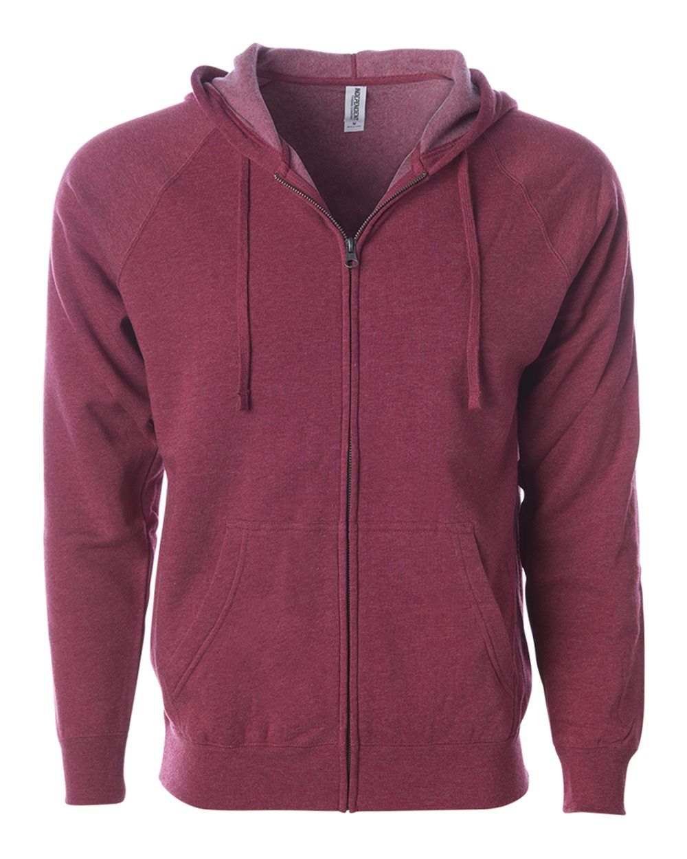 Independent Trading Co Unisex Special Blend Zip Hooded Sweatshirt in Crimson Heather
