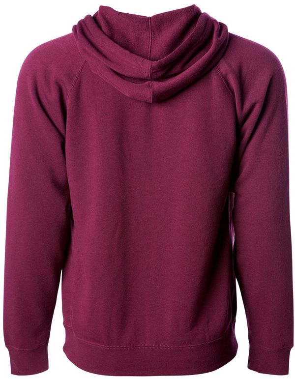 An image of a Custom Independent Trading Co Unisex Special Blend Zip Hooded Sweatshirt in Maroon!