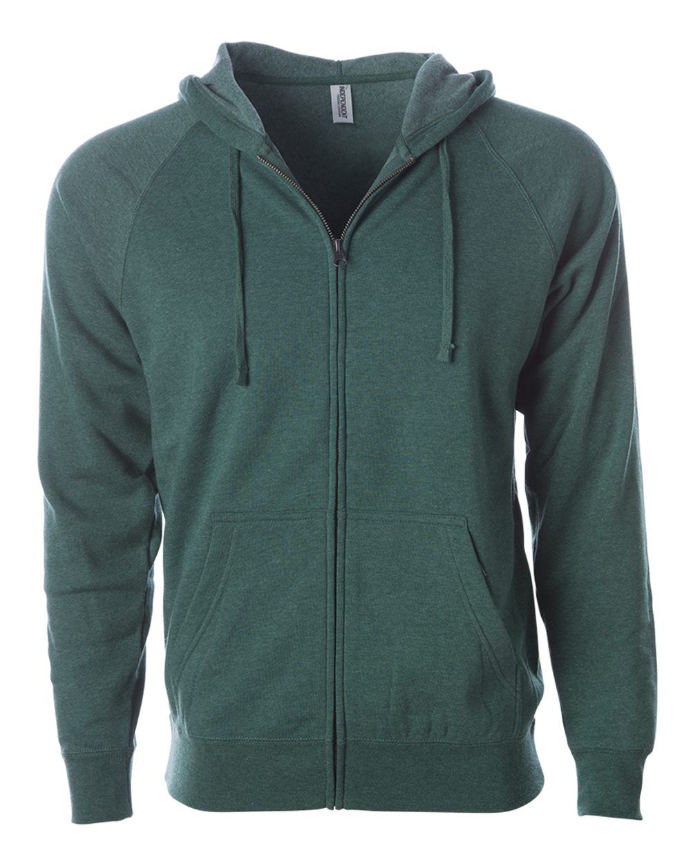 Independent Trading Co Unisex Special Blend Zip Hooded Sweatshirt in Moss Heather