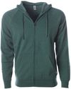 An image of a Custom Independent Trading Co Unisex Special Blend Zip Hooded Sweatshirt in Moss Heather!