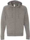An image of a Custom Independent Trading Co Unisex Special Blend Zip Hooded Sweatshirt in Nickel Gunmetal Heather!