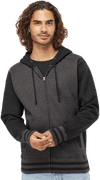 An image of a Custom Independent Trading Co Unisex Varsity Full Zip Hooded Sweatshirt!
