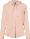 Am image of a Custom Independent Trading Co Women's California Wave Wash Zip Hood in Blush!