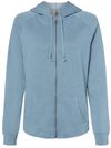 Am image of a Custom Independent Trading Co Women's California Wave Wash Zip Hood in Misty Blue!