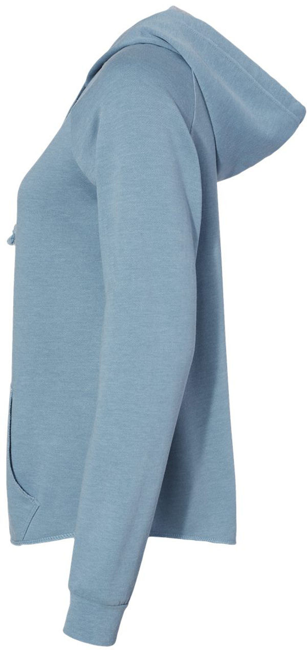 An image of a Custom Independent Trading Co Women's California Wave Wash Zip Hood in Misty Blue!