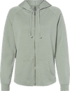 Am image of a Custom Independent Trading Co Women's California Wave Wash Zip Hood in Sage!