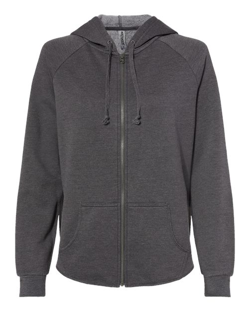 Independent Trading Co Women's California Wave Wash Zip Hood in Shadow