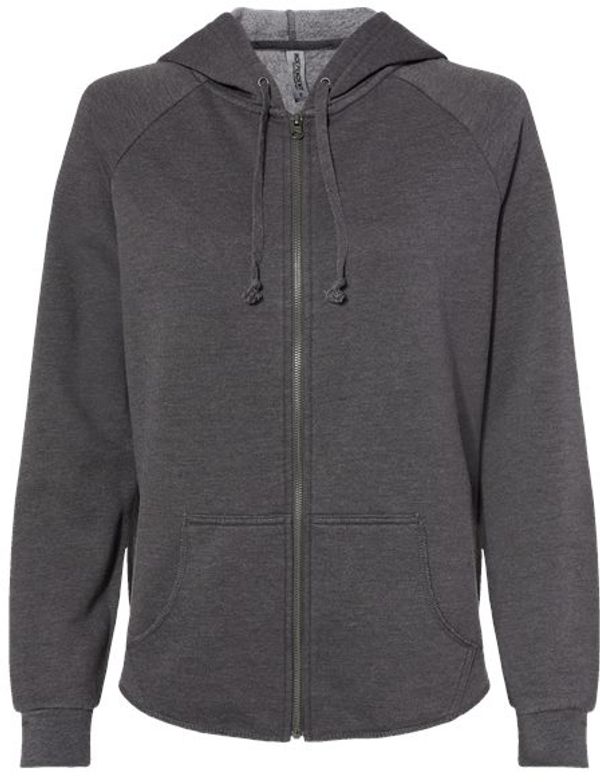 Am image of a Custom Independent Trading Co Women's California Wave Wash Zip Hood in Shadow!