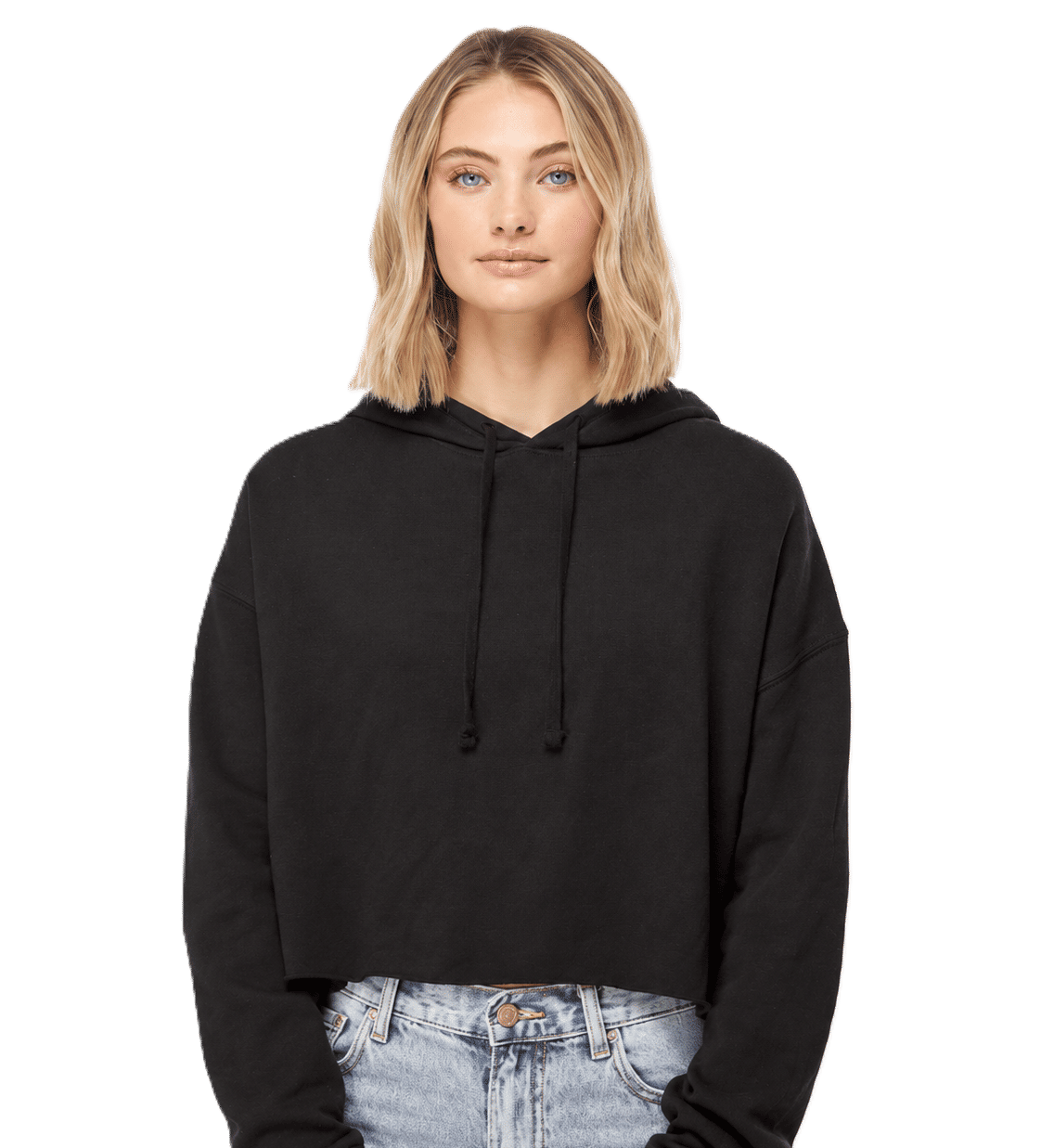 Independent Trading Co Womens Lightweight Cropped Hooded Sweatshirt