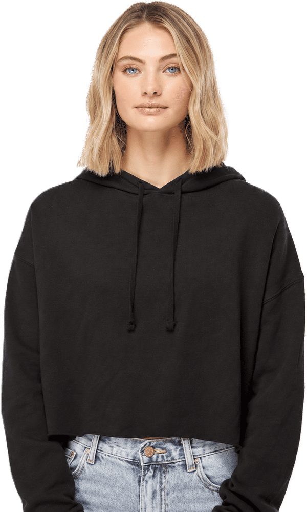 An image of a Custom Independent Trading Co Womens Lightweight Cropped Hooded Sweatshirt!