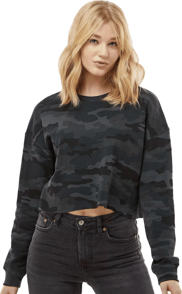 An image of a Custom Independent Trading Co Womens Lightweight Crop Crew Pullover!