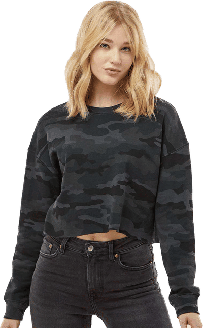 An image of a Custom Independent Trading Co Womens Lightweight Crop Crew Pullover!