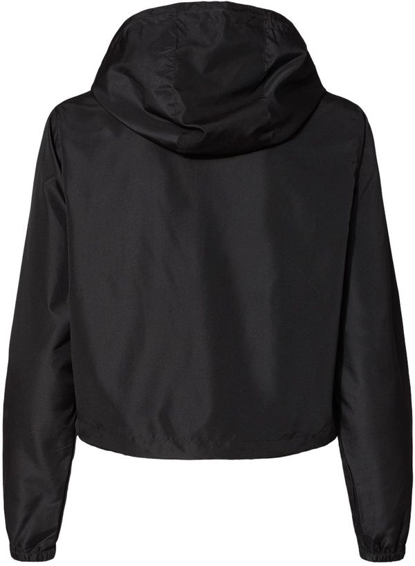 An image of a Custom Independent Trading Co Womens Lightweight Pullover Crop Windbreaker in Black!