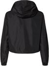 An image of a Custom Independent Trading Co Womens Lightweight Pullover Crop Windbreaker in Black!