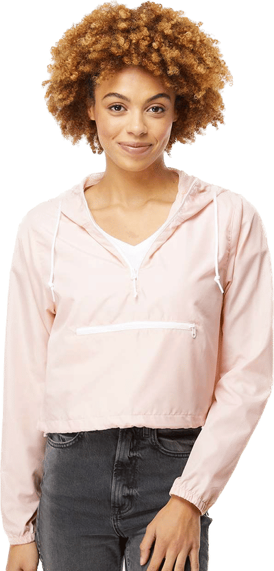 An image of a Custom Independent Trading Co Womens Lightweight Pullover Crop Windbreaker!