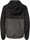An image of a Custom Independent Trading Co Youth Lightweight Windbreaker Jacket in Black/Graphite!