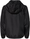 An image of a Custom Independent Trading Co Youth Lightweight Windbreaker Jacket in Black!