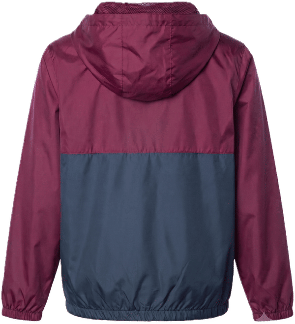 An image of a Custom Independent Trading Co Youth Lightweight Windbreaker Jacket in Maroon/Classic Navy!