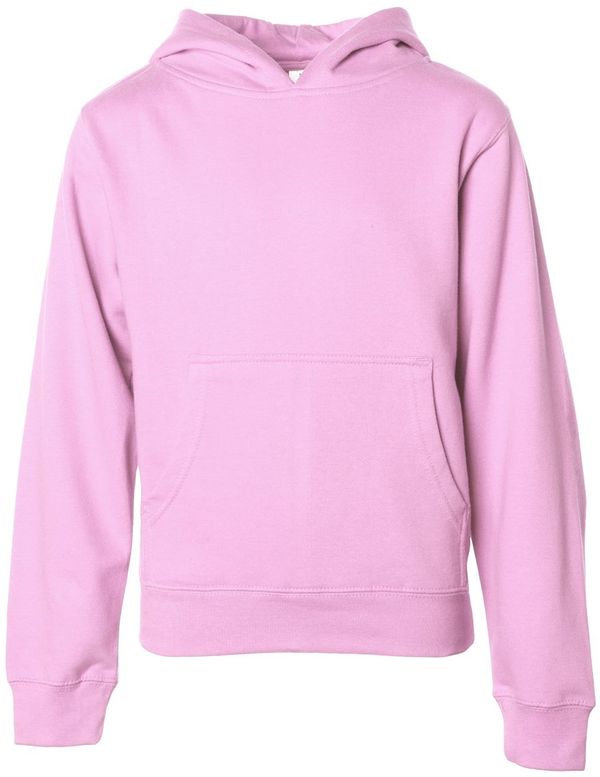 An image of a Custom Independent Trading Co Youth Midweight Hooded Sweatshirt in Light Pink!
