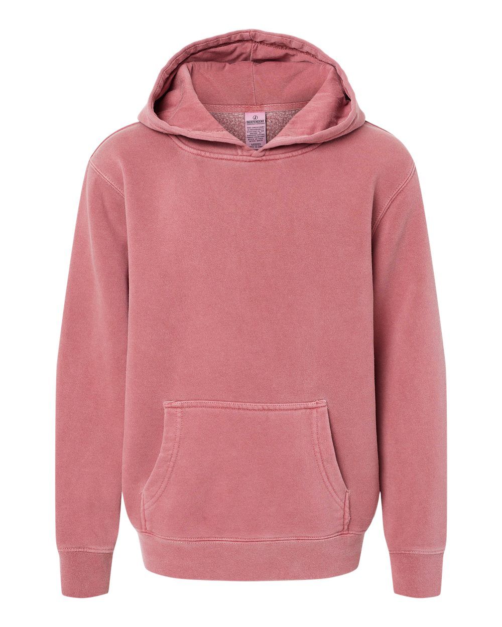 Independent Trading Co Youth Midweight Pigment Dyed Hooded Sweatshirt in Pigment Maroon