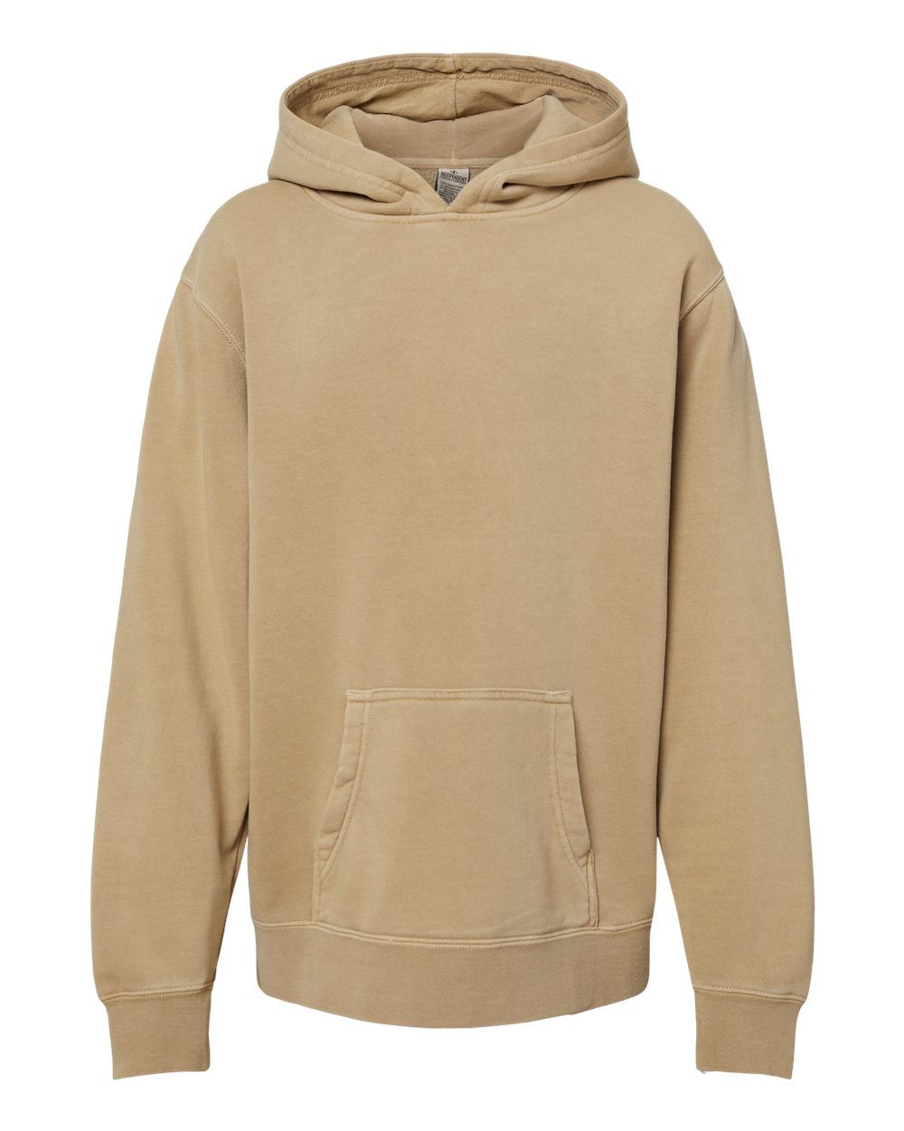 Independent Trading Co Youth Midweight Pigment Dyed Hooded Sweatshirt in Pigment Sandstone