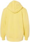 An image of a Custom Independent Trading Co Youth Midweight Pigment Dyed Hooded Sweatshirt in Pigment Yellow!