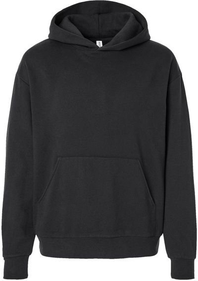 Am image of a Custom Independent Trading Co Avenue Pullover Hooded Sweatshirt in Black!