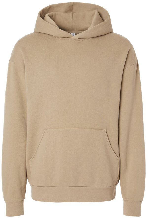 Am image of a Custom Independent Trading Co Avenue Pullover Hooded Sweatshirt in Sandstone!