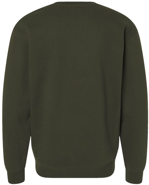Am image of a Custom Independent Trading Co. Mens Heavy Weight Crew Neck in Army!