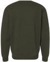 Am image of a Custom Independent Trading Co. Mens Heavy Weight Crew Neck in Army!