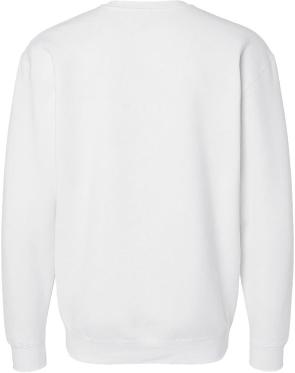 Am image of a Custom Independent Trading Co. Mens Heavy Weight Crew Neck in White!