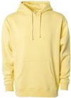Am image of a Custom Independent Trading Co. Heavyweight Hooded Sweatshirt in Light Yellow!