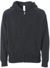 Am image of a Custom Independent Trading Co Toddler Lightweight Special Blend Raglan Zip Hood in Black!