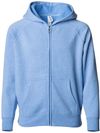 Am image of a Custom Independent Trading Co Toddler Lightweight Special Blend Raglan Zip Hood in Pacific!
