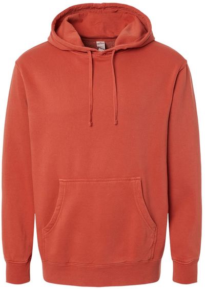 Am image of a Custom Independent Trading Co Pigment Dyed Hooded Sweatshirt in Pigment Amber!