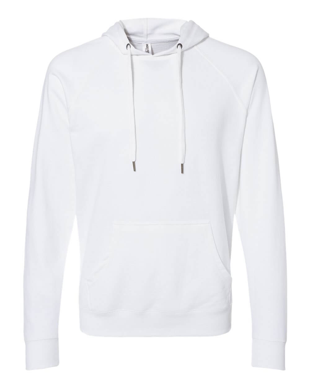 Independent Trading Co Icon Unisex Lightweight Loopback Terry Hooded Sweatshirt in White