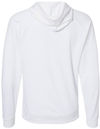 Am image of a Custom Independent Trading Co Icon Unisex Lightweight Loopback Terry Hooded Sweatshirt in White!