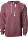 Am image of a Custom Independent Trading Co Icon Unisex Lightweight Loopback Terry Hooded Sweatshirt in Port!
