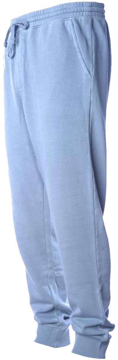 Am image of a Custom Independent Trading Co Pigment Dyed Fleece Pants in Pigment Light Blue!
