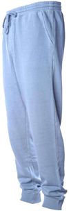 Am image of a Custom Independent Trading Co Pigment Dyed Fleece Pants in Pigment Light Blue!