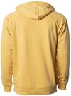 Am image of a Custom Independent Trading Co Icon Unisex Lightweight Loopback Terry Hooded Sweatshirt in Harvest Gold!