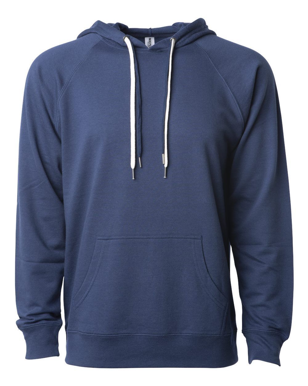 Independent Trading Co Icon Unisex Lightweight Loopback Terry Hooded Sweatshirt in Indigo