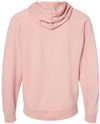 Am image of a Custom Independent Trading Co Icon Unisex Lightweight Loopback Terry Full Zip Hooded Sweatshirt in Rose!