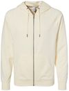 Am image of a Custom Independent Trading Co Icon Unisex Lightweight Loopback Terry Full Zip Hooded Sweatshirt in Bone!